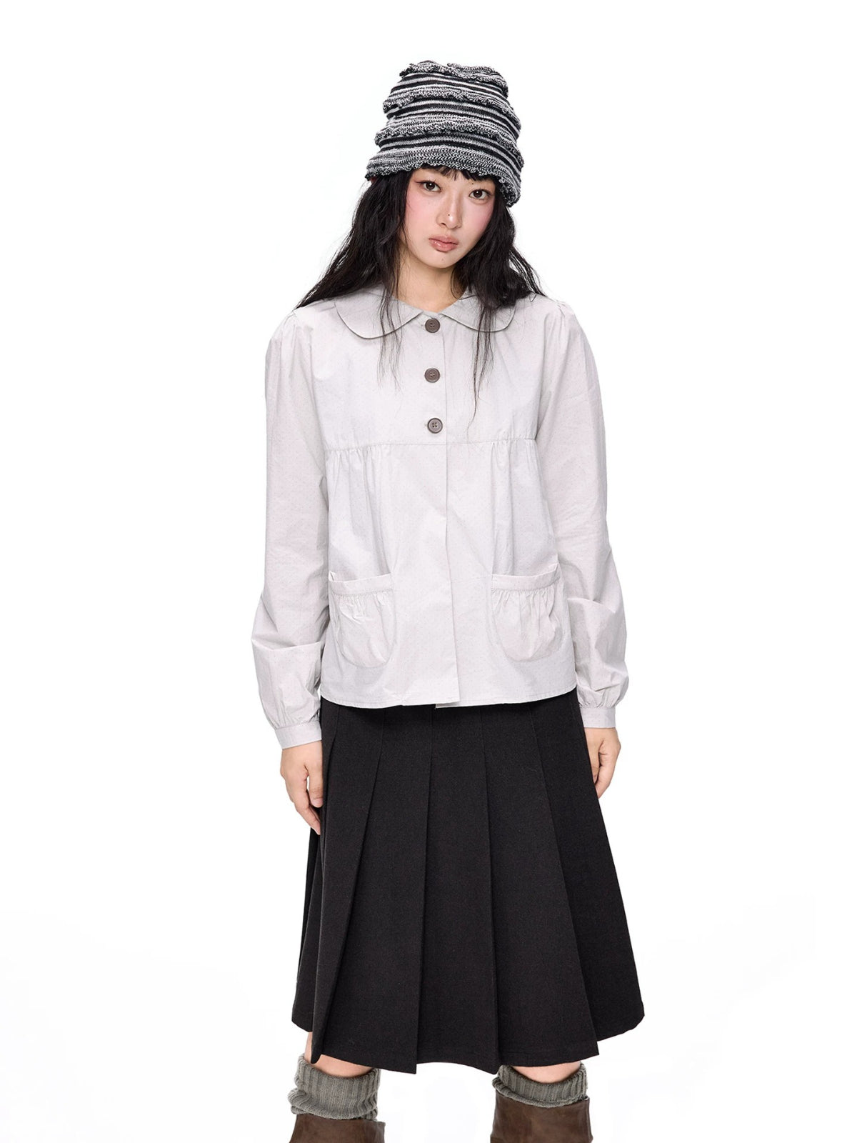 Polka Dot Doll Collar Shirt