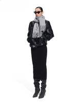 "Dejembe Series"Satin-Finish PU Leather Moto Jacket