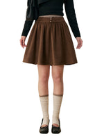 Wool Blend Plaid Waist Skirt