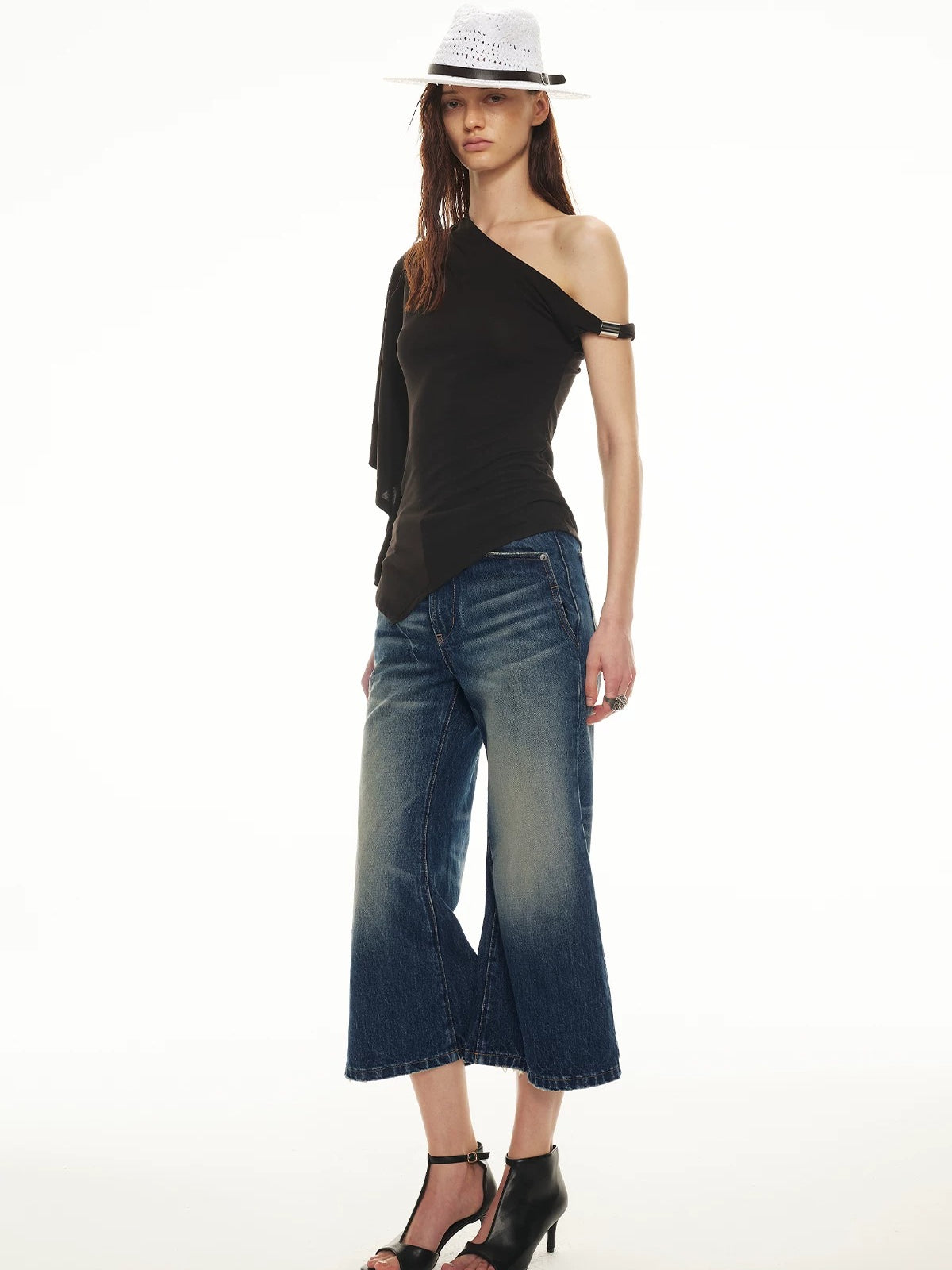Vintage Flare Capri Jeans