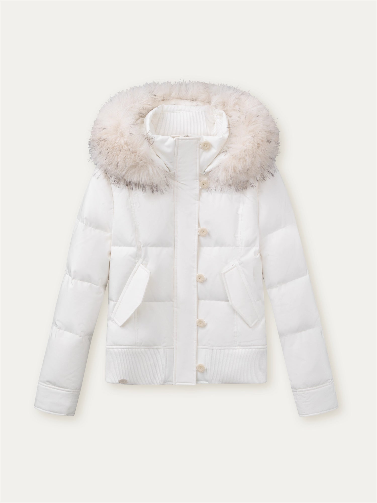 "Snowbound Realm" White Down Puffer Jacket