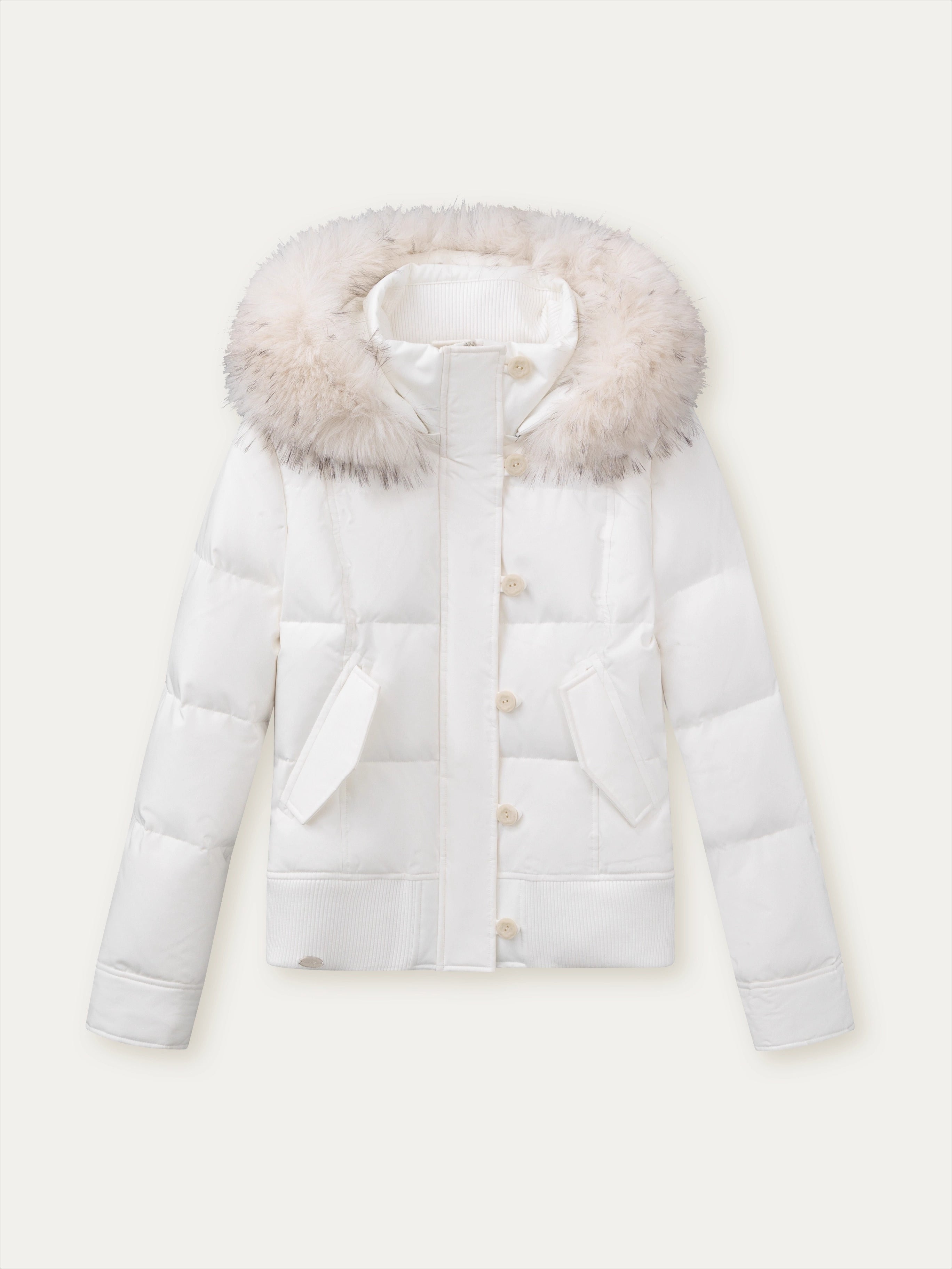 "Snowbound Realm" White Down Puffer Jacket