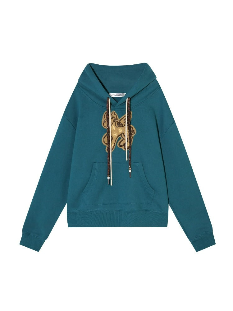 Pony Embroidery Fleece Hoodie