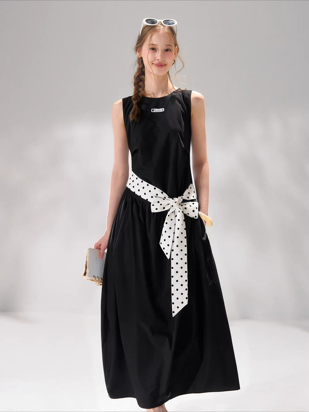 Polka Tie Midi Dress