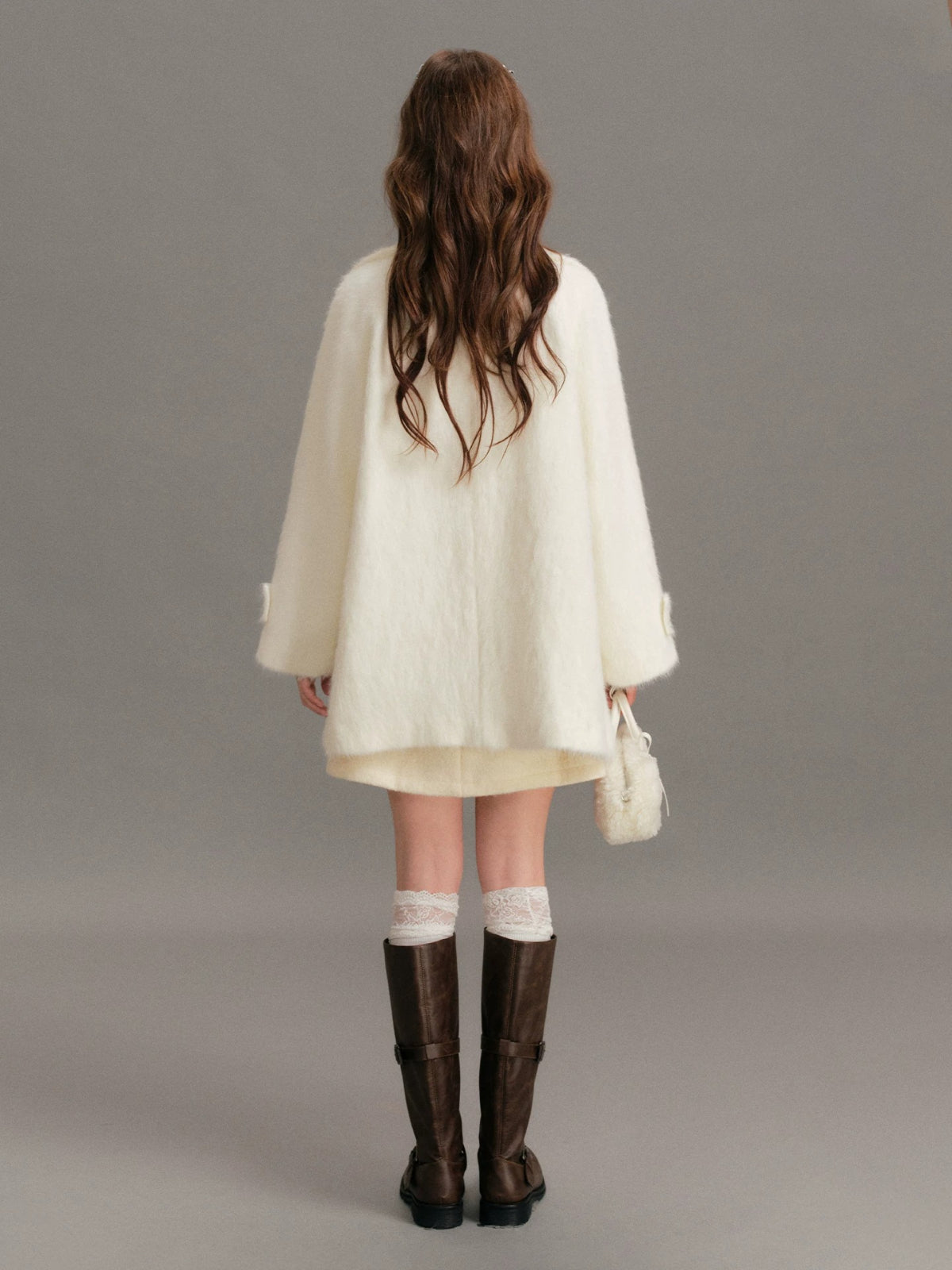 Faux Mink Relaxed Lapel Coat