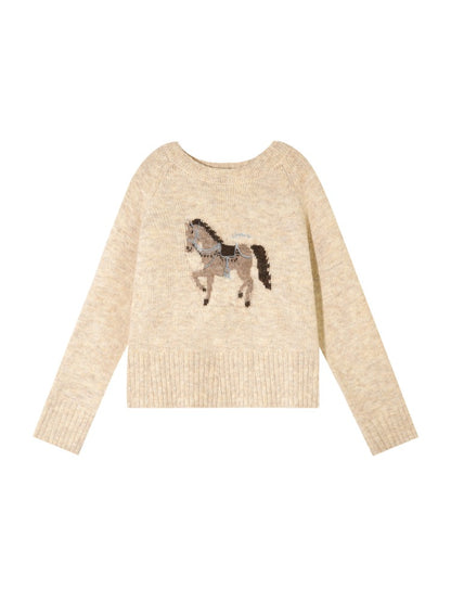 Playful Pony Embroidered Sweater
