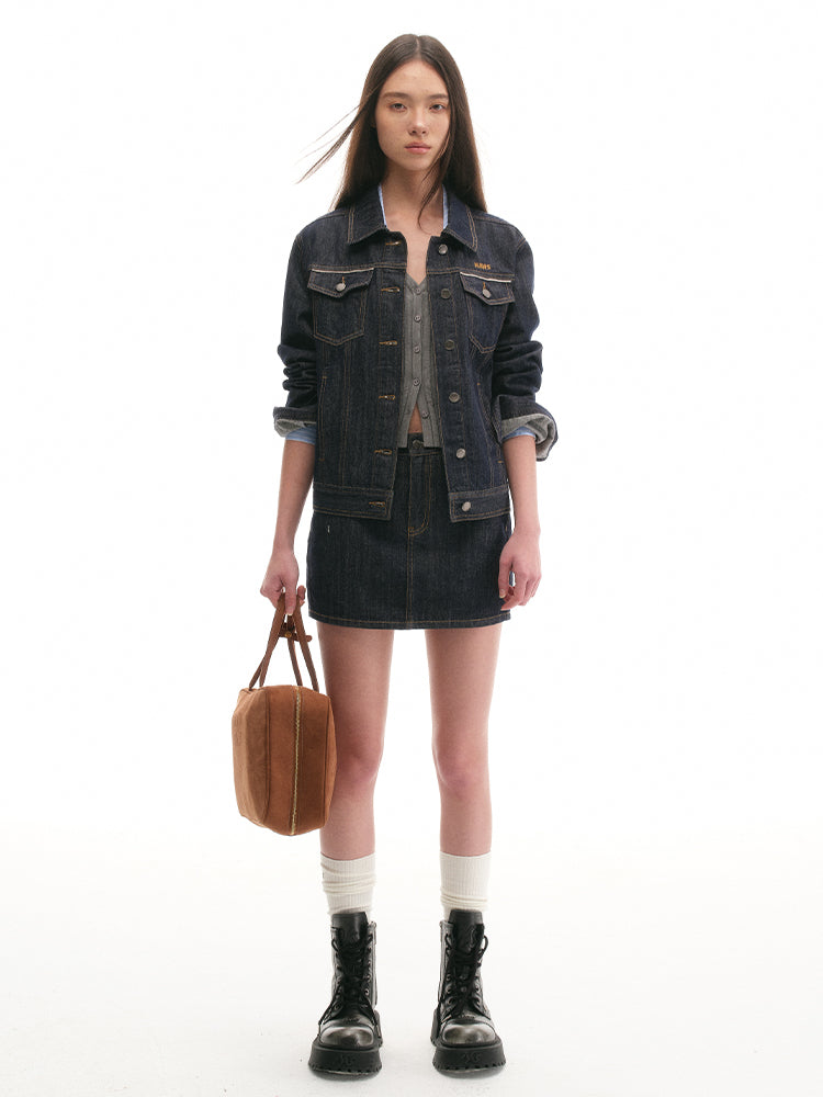 Relaxed-Fit Vintage Denim Jacket