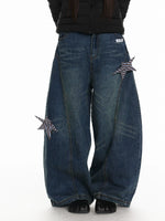 Star Patch Wide Leg Jeans