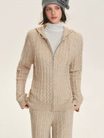 Hooded Cable Knit & Pants Set