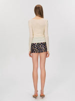 Yellow Cutout Textured Top