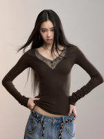 Modal Lace V-Neck Top