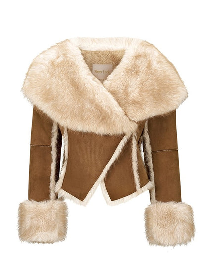 Mishka Faux Shearling Suede Cropped Jacket