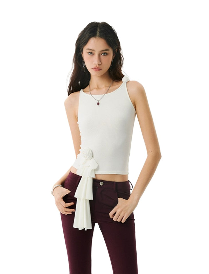 Tassel Rose Slim Tank Top