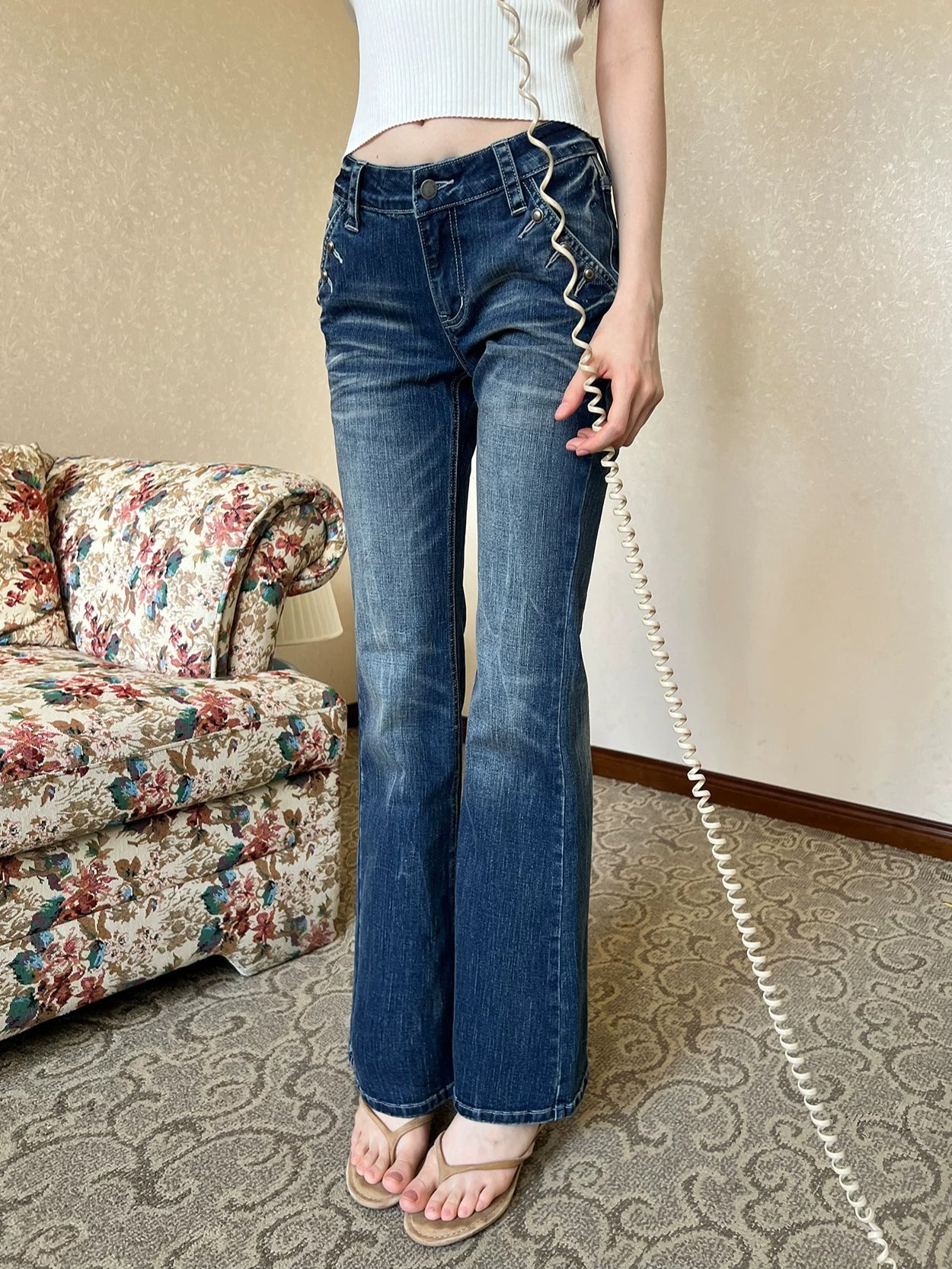 Studded Flare Jeans