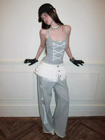 Bone Sequin Stand-Collar Sweat Set