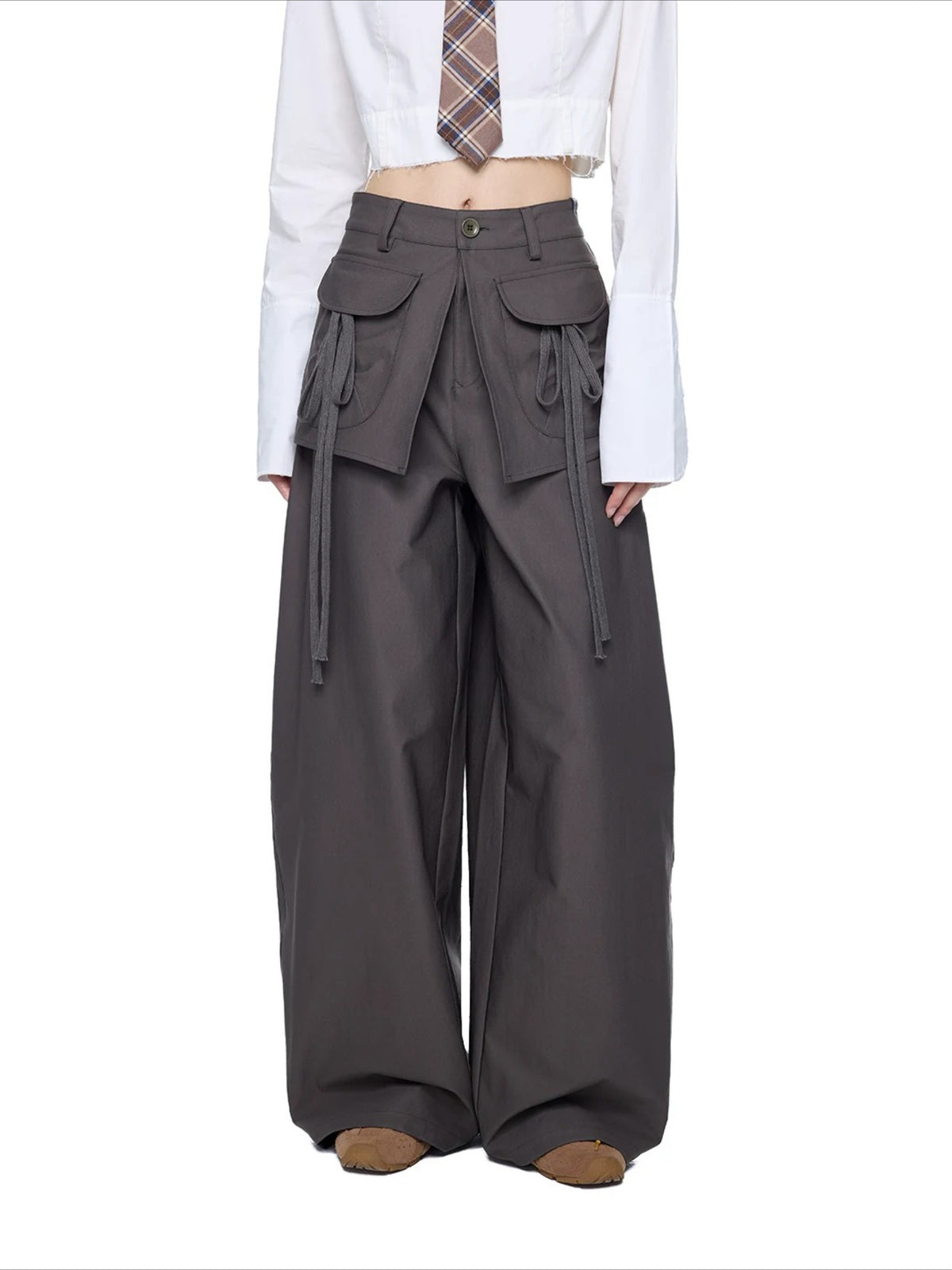 Drawstring Wide Leg Pants