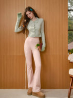 Bow Strap Knit Cami Lace & Pants Set