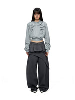 Detachable Layered Straight Leg Pants
