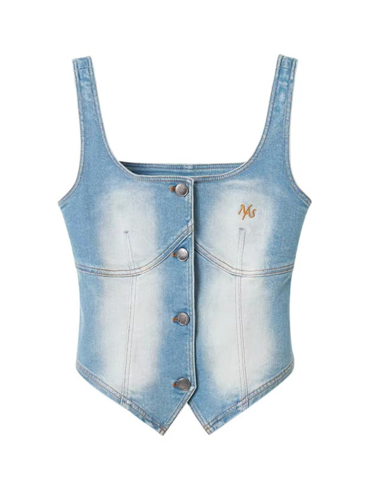 Knight Denim Corset Vest