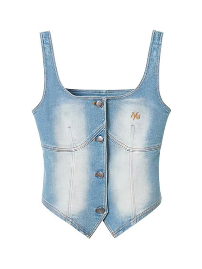 Knight Denim Corset Vest