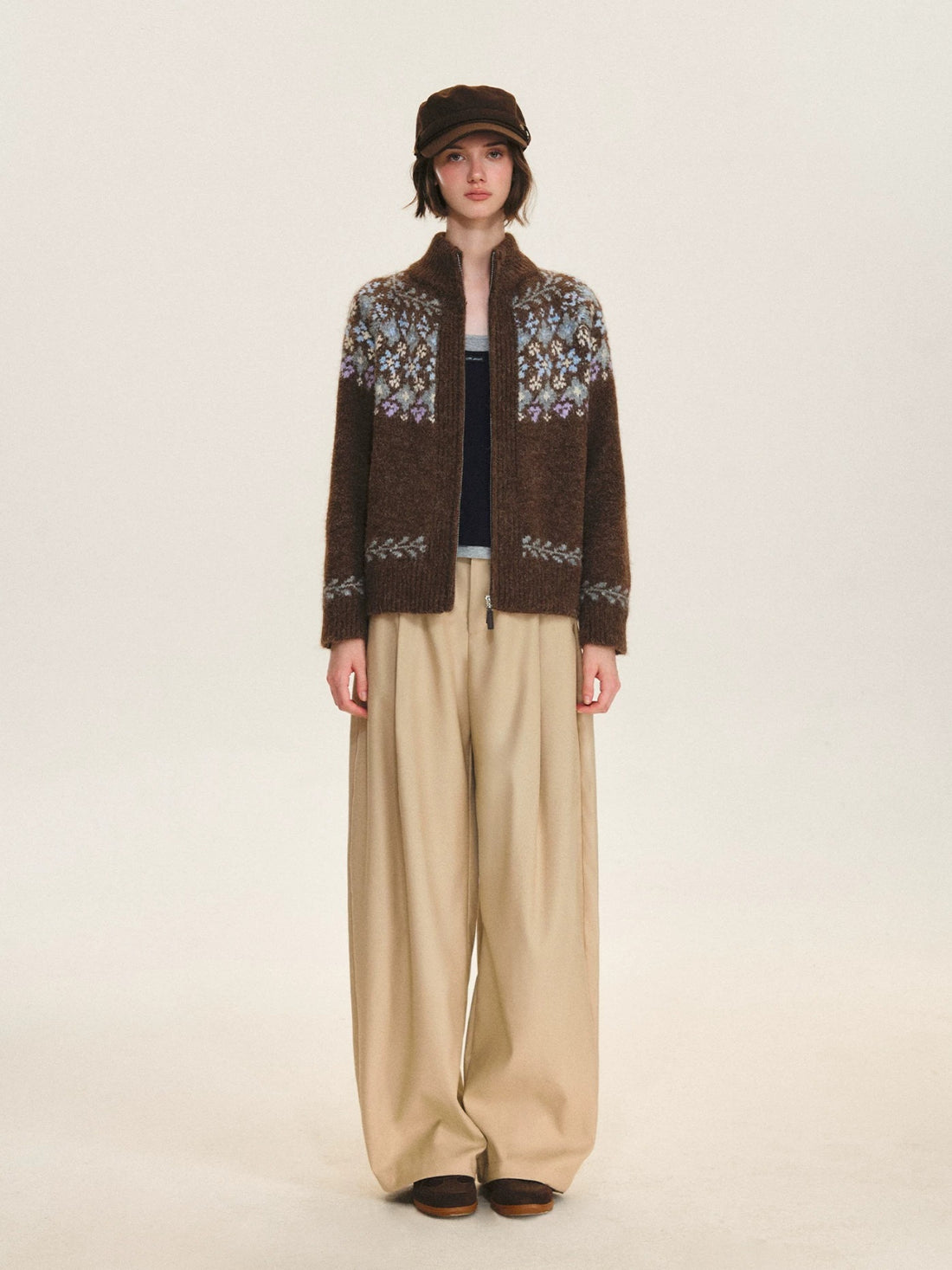 Minimalist Pleated Wide Leg Trousers