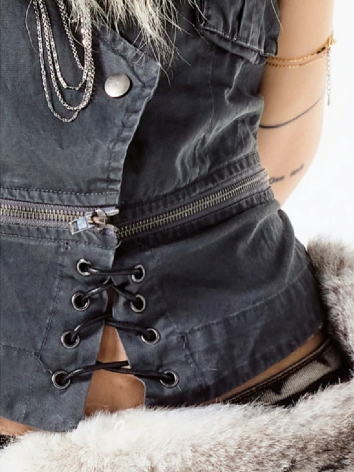 Fur Collar Vest