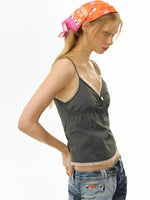 Two-Layer Colorblock Tie-Strap Vest Set