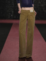 Corduroy Low Rise Wide Leg Pants