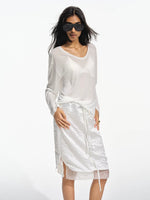 Silk Lyocell V Neck Tee