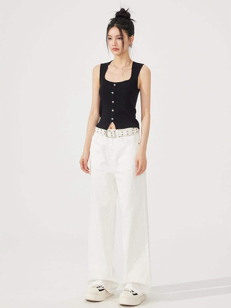 Large U-Neck Star Knitted Vest