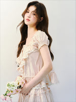 Ruffle Blouse Skirt Set