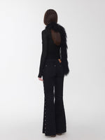 Ombre Shearling Wool Long Scarf