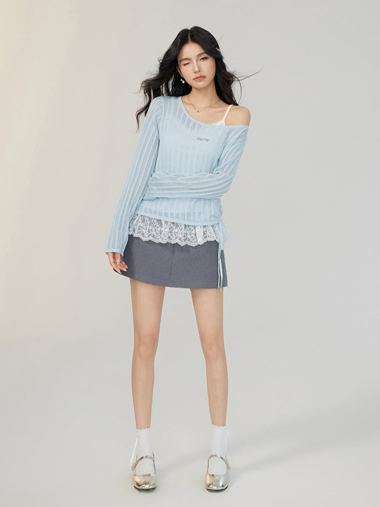 Hollow Irregular Lyocell Top
