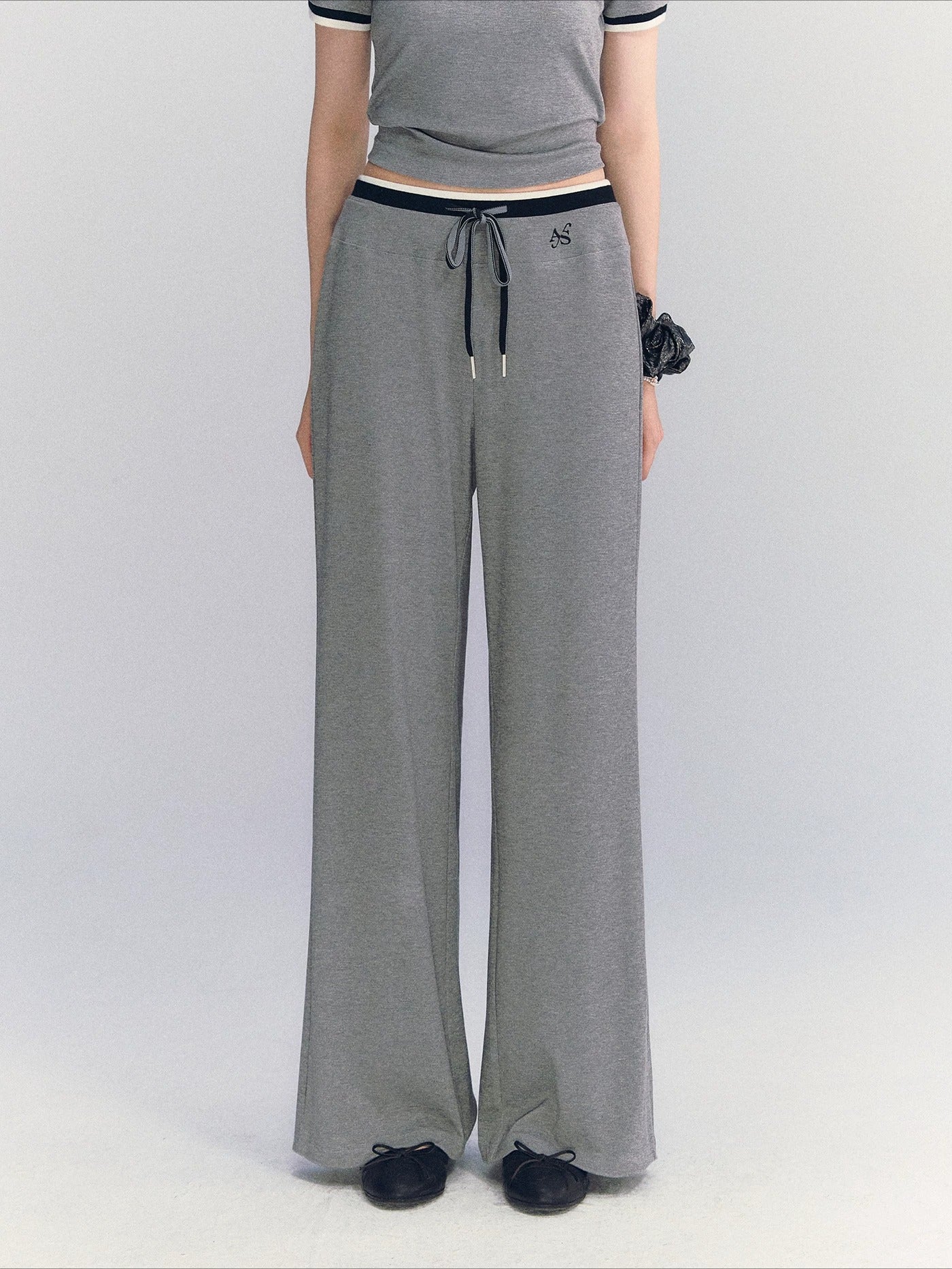 Contrast Trim Pants Set