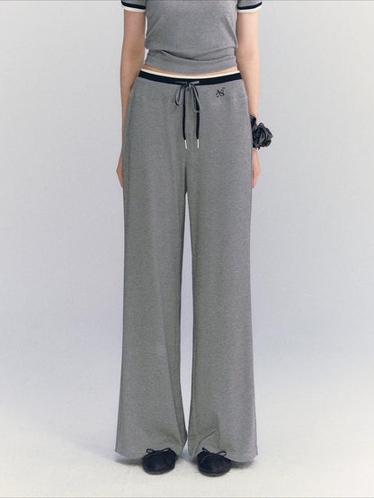 Contrast Trim Pants Set