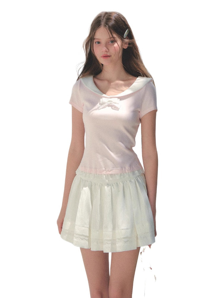 Lace Bow Retro T-shirt