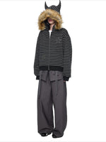 Devil Ear Stripe Hoodie