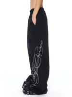 Embroidered Wide Leg Sweatpants