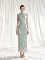 Stretch Velvet Jacquard Qipao