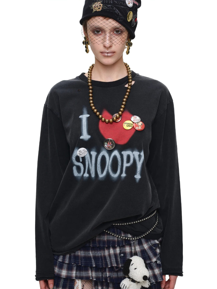 Vintage Printed Long Sleeve Tee