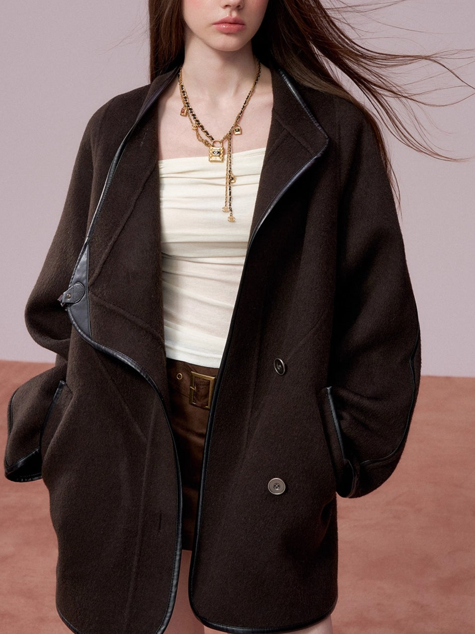 Vintage Shearling-Wool Double-Faced Coat