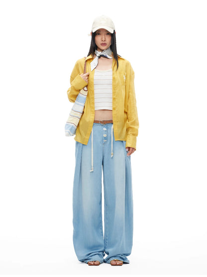 Wheat Braid Wide-Leg Pants