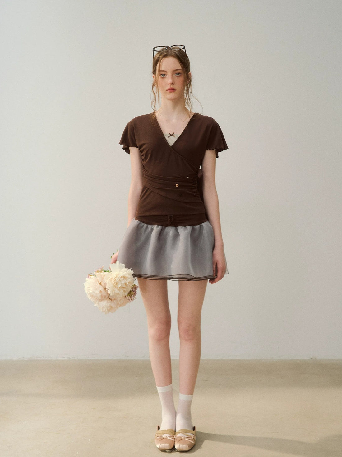 Bow Trim Tee Set