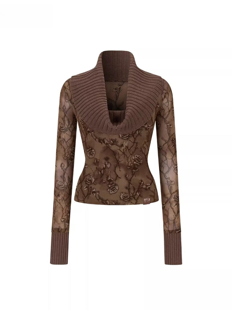 Rose Draped Knit Top