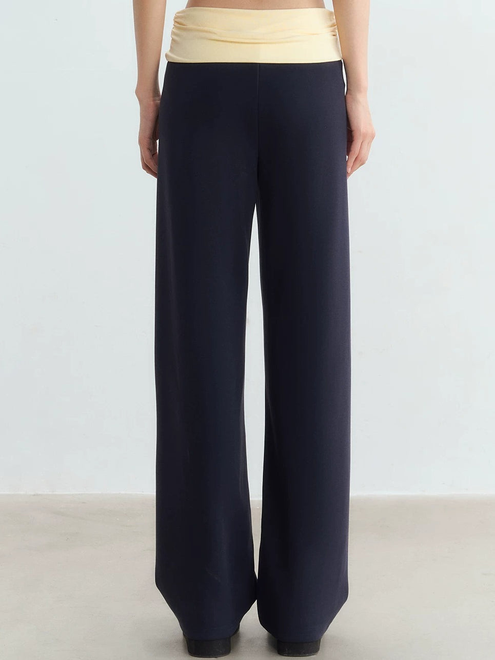 Contrast Waist Drawstring Pants