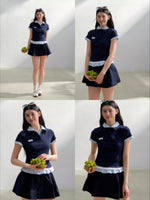 Vintage Layered Polo Knit Tee