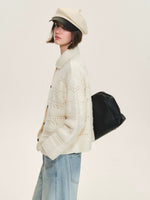 Handcrafted Wool Crochet Collar Cardigan