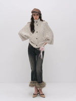 Vintage Mandarin-Collar Cardigan