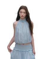 Lyocell Bubble Halter Top & Skirt Set