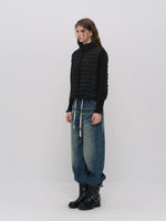 Quilted Down Knit Patchwork Jacket